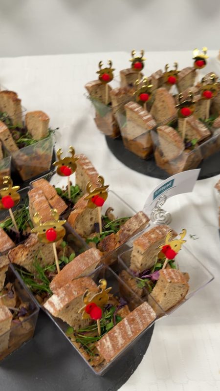Christmas reindeer canapés on skewers