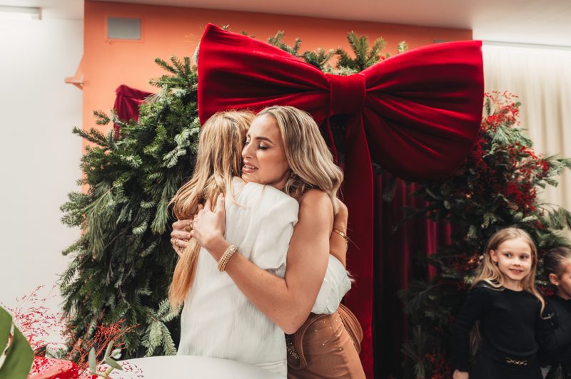 A hug at the photo wall