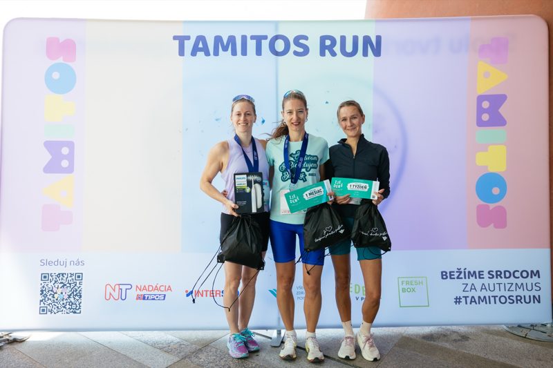 Winners with prizes at the photo wall